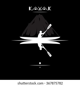Canadian canoeing, kayaking. Poster, card