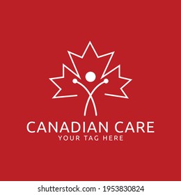 Plantilla de diseño de logotipo de vectores de cuidado canadiense