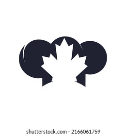 Canadian chef vector logo design template. Maple leaf with chef hat icon logo.	