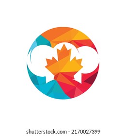 Canadian chef vector logo design template. Maple leaf with chef hat icon logo.	