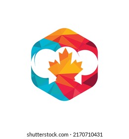 Canadian chef vector logo design template. Maple leaf with chef hat icon logo.	