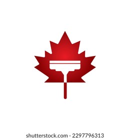 Canadian Cleaning Logo Design Vector