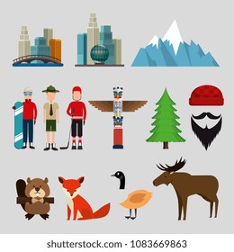 canadian culture set icons