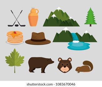 canadian culture set icons