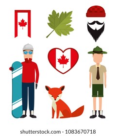canadian culture set icons