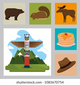 canadian culture set icons