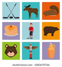 canadian culture set icons