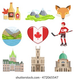 Canadian Culture Symbols Set