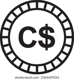 Canadian Dollar black vector quality files 
