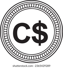 Canadian Dollar black vector quality files 