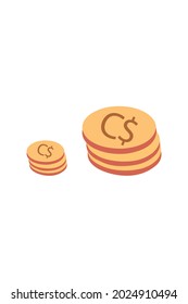 
Canadian Dollar Canada Currency Coin Symbol Vector Design 