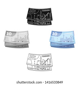 Canadian Dollar. Canada single icon in cartoon,black style vector symbol stock illustration web.