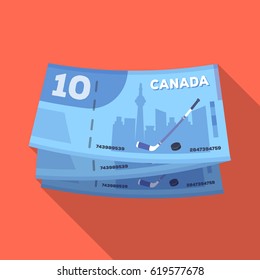 Canadian Dollar. Canada single icon in flat style vector symbol stock illustration web.