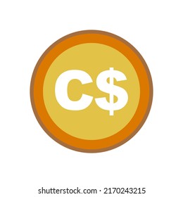 Canadian Dollar Coin Icon. Canadian Money. Vector.