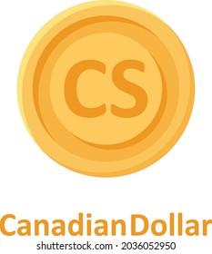 Canadian Dollar Coin Isolated Vector icon which can easily modify or edit

