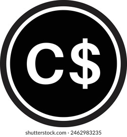 Canadian dollar icon isolated on white background . Canada currency icon vector 