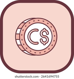 Canadian dollar Line vector Icon Design