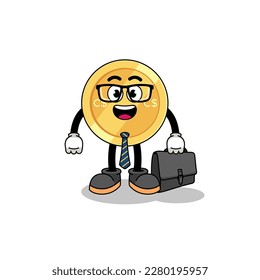 canadian dollar mascot as a businessman , character design