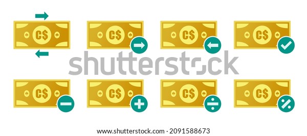 Canadian Dollar Money\
Transaction Icon Set