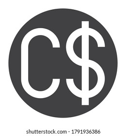 Canadian Dollar sign. Currency symbol icon. Eps10 vector illustration.