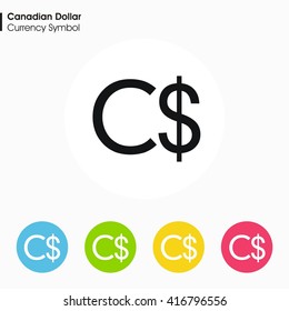 Canadian Dollar sign icon.Money symbol. Vector illustration.
