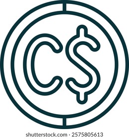 Canadian Dollar Symbol Element For Design Graphic