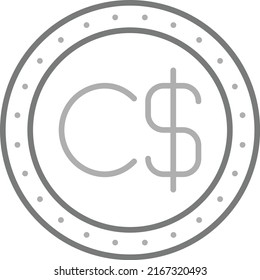 Canadian Dollar vector icon. Can be used for printing, mobile and web applications.