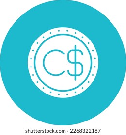 Canadian Dollar vector icon. Can be used for printing, mobile and web applications.
