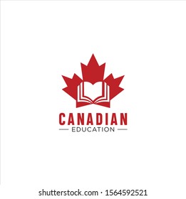 Canadian Education Logo Library Learning Writer Stock Vector (Royalty ...