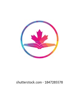 Canadian education Logo. Study Canada Logo design. Book Logo Design .Maple Book