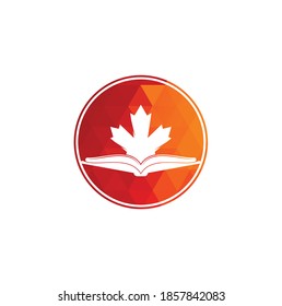 Canadian education Logo. Study Canada Logo design. Book Logo Design .Maple Book