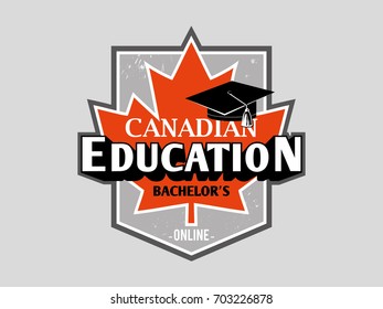 Canadian education online - vector logo template