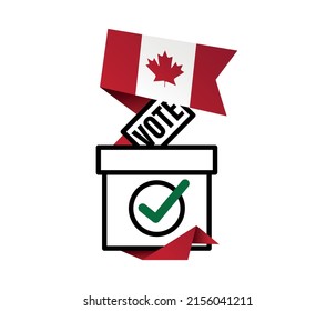 Canadian Election Poster Background. Flag Ballot Box.
