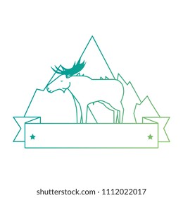Canadian elk wild with mountains
