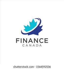 Canadian Financial Logo . Insurance Business Canada logo Design Illustration . Maple Solution Logo Stock Vector . Business financial logo