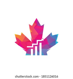 Canadian Financial Logo . Insurance Business Canada Logo Design Illustration . Maple Chart Financial Logo