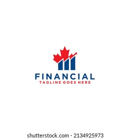 Canadian Financial Logo . Insurance Business Canadian Logo Design Illustration . Business Financial Logo