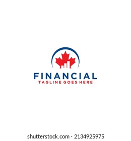 Canadian Financial Logo . Insurance Business Canadian Logo Design Illustration . Business Financial Logo