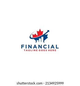 Canadian Financial Logo . Insurance Business Canadian Logo Design Illustration . Business Financial Logo