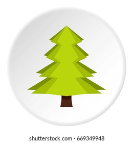 Canadian fir icon in flat circle isolated on white vector illustration for web