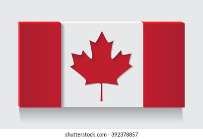 Canadian flag as art object.Vector illustration.