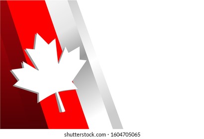 Canadian flag banner background with empty space for text.