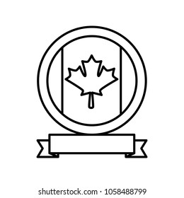 canadian flag in button banner blank
