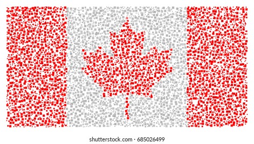 Canadian flag - the flag of Canada made of red and white squares