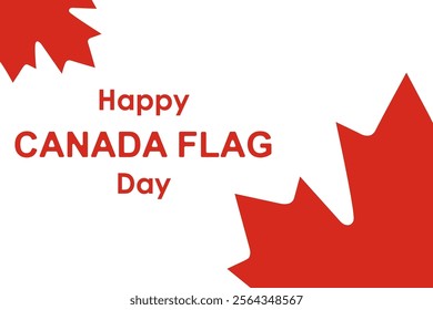 Canadian Flag Day. Red maple leaf on white background. Happy Canadian Flag Day.