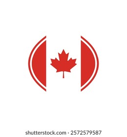 canadian flag design vector with curved right left shape