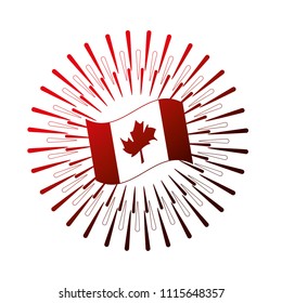 canadian flag emblem national burst
