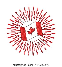 canadian flag with firework