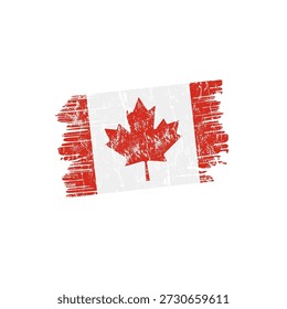 Bandeira canadense com efeito grunge - ilustração vetorial