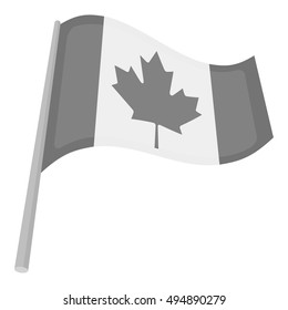 Canadian flag icon in monochrome style isolated on white background. Canadian Thanksgiving Day symbol stock vector illustration.